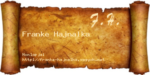 Franke Hajnalka névjegykártya